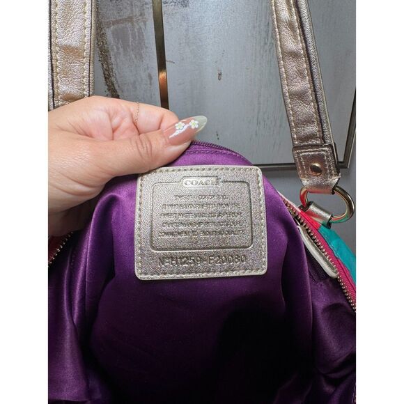 Rare Vintage Coach Poppy Multicolor Tote Bag - Picture 6 of 7
